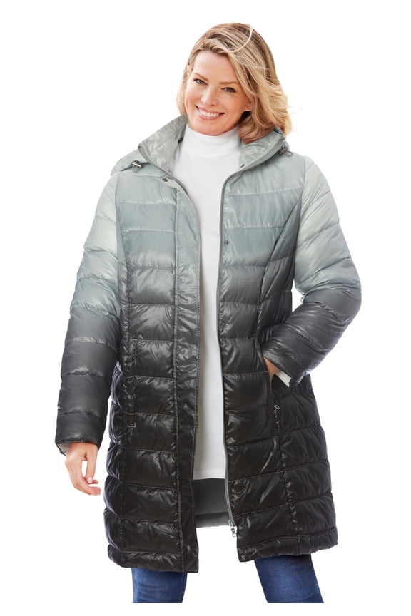 Plus Size Long Packable Puffer Jacket