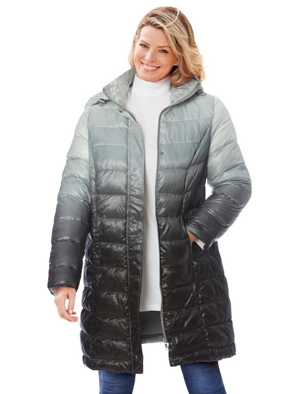 Plus Size Long Packable Puffer Jacket