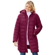 WOMAN WITHIN Plus Size Long Packable Puffer Jacket