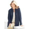thumbnail image 1 of Woman Within Plus Size Long-Sleeve Pointelle Cardigan Sweater, 1 of 5