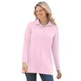 thumbnail image 1 of Woman Within Plus Size Long-Sleeve Polo Shirt, 1 of 6