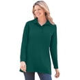 thumbnail image 1 of Woman Within Plus Size Long-Sleeve Polo Shirt, 1 of 6