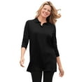 thumbnail image 1 of Woman Within Plus Size Long-Sleeve Polo Shirt, 1 of 6