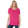 thumbnail image 1 of Woman Within Women's Plus Size Marled Cuffed-Sleeve Tee, 1 of 6