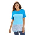 thumbnail image 1 of Woman Within Women's Plus Size Marled Cuffed-Sleeve Tee, 1 of 6