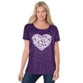 thumbnail image 1 of Woman Within Plus Size Marled Cuffed-Sleeve Tee, 1 of 5