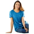 thumbnail image 1 of Woman Within Plus Size Marled Cuffed-Sleeve Tee, 1 of 5