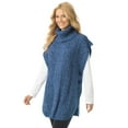 thumbnail image 1 of Woman Within Plus Size Marled Knit Cowl Neck Poncho Sweater, 1 of 3