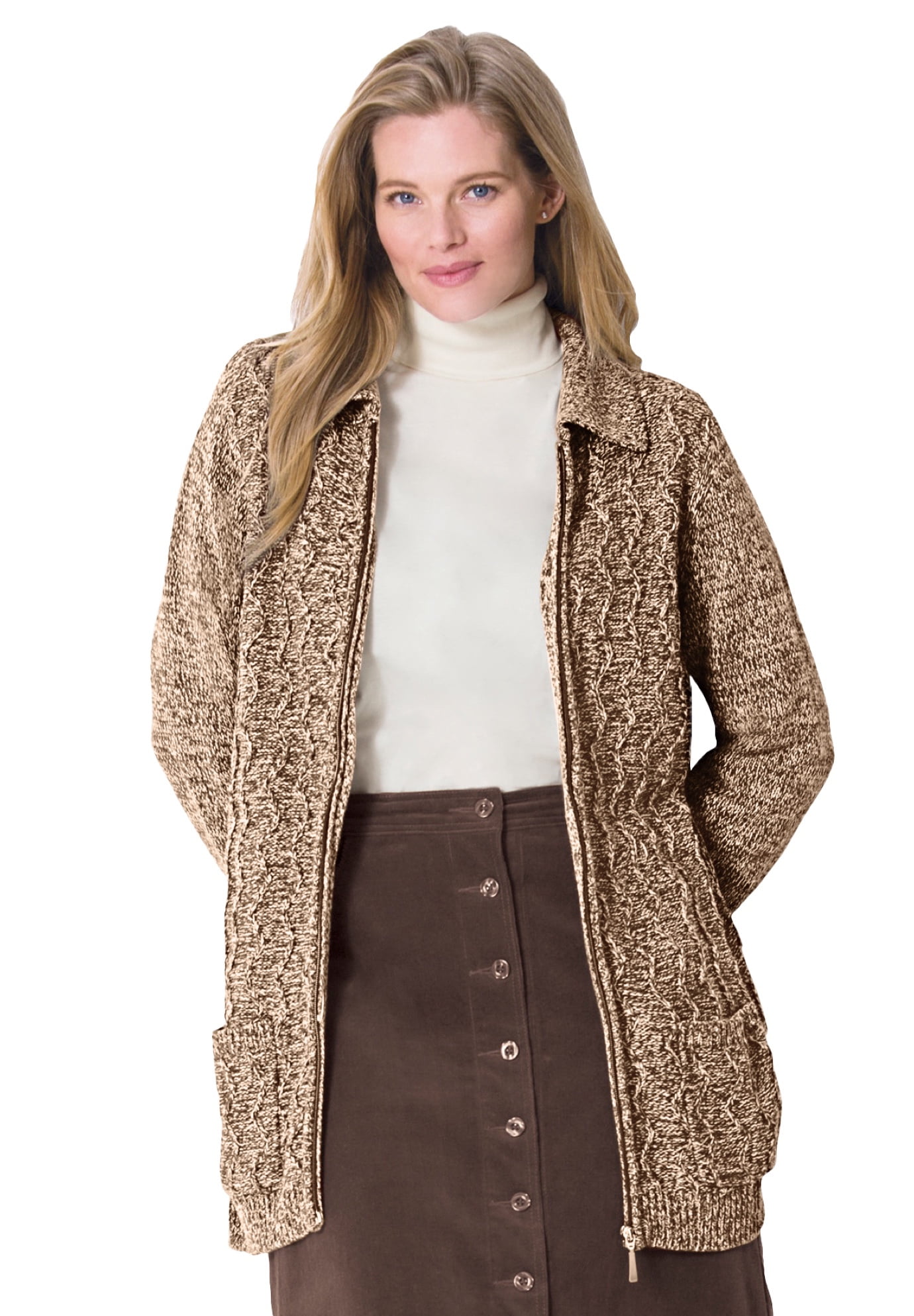 Plus size zip hot sale cardigan