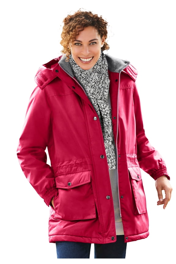 Plus Size Microfiber Parka