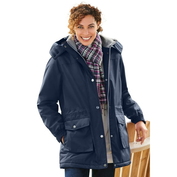 Woman Within Plus Size Microfiber Parka