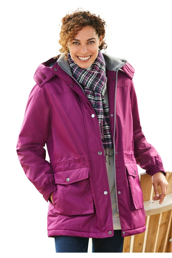 Plus Size Microfiber Parka