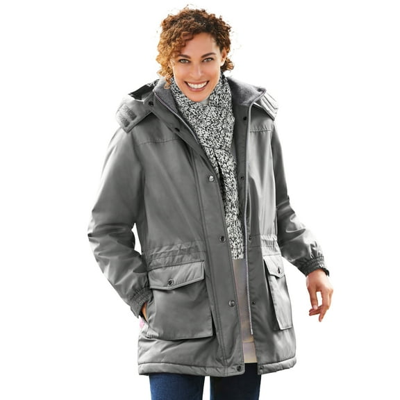 Woman Within Plus Size Microfiber Parka