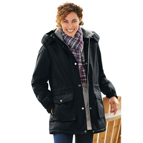 Woman Within Plus Size Petite Microfiber Parka