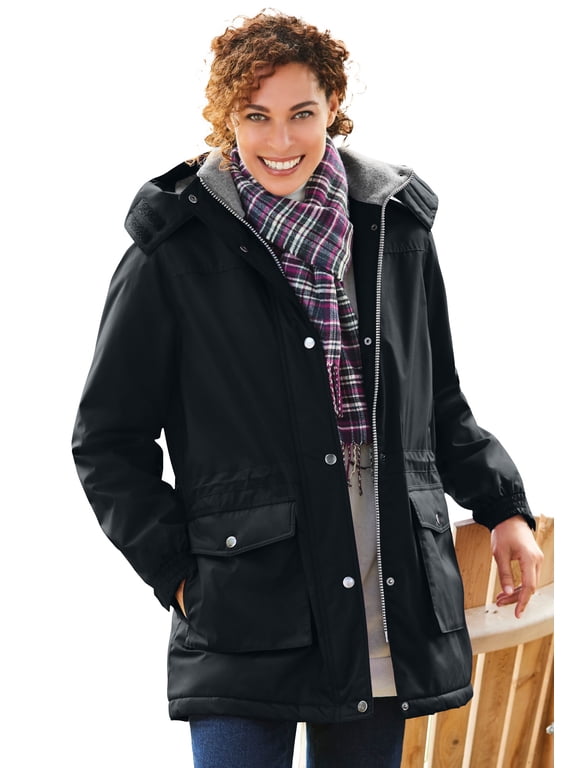 Plus Size Petite Microfiber Parka