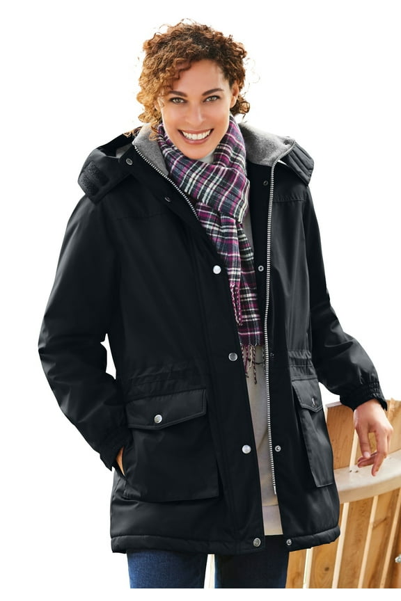 Plus Size Petite Microfiber Parka