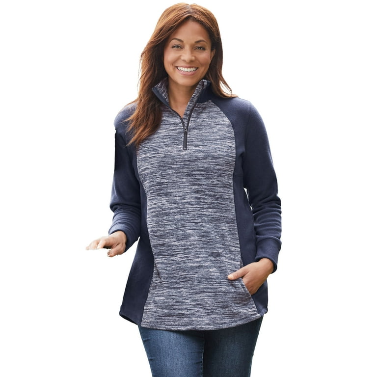 Women's plus size quarter zip fleece shop