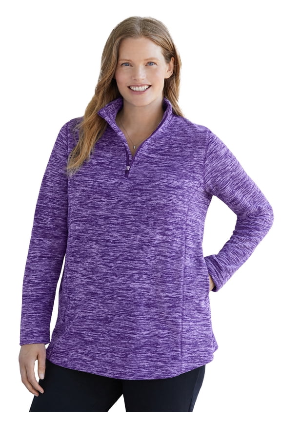 Plus Size Microfleece Quarter-Zip Pullover