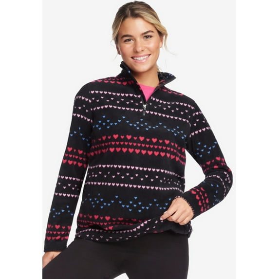 Woman Within Plus Size Microfleece Quarter-Zip Pullover