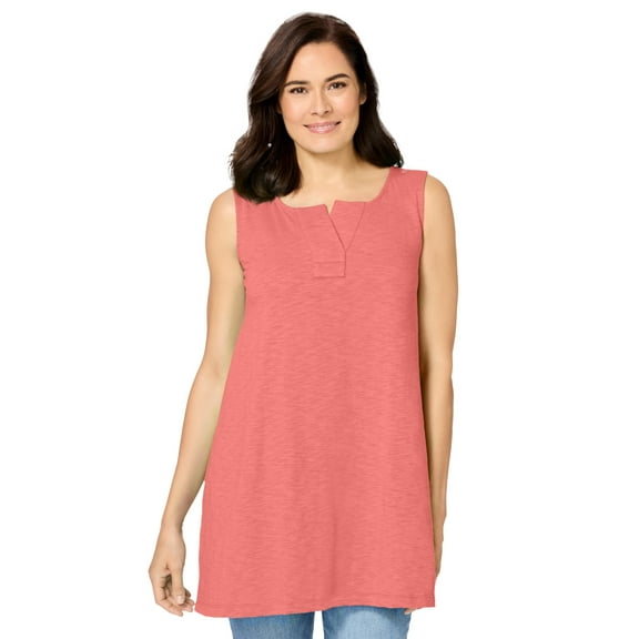 Woman Within Plus Size Notch Swing Tunic