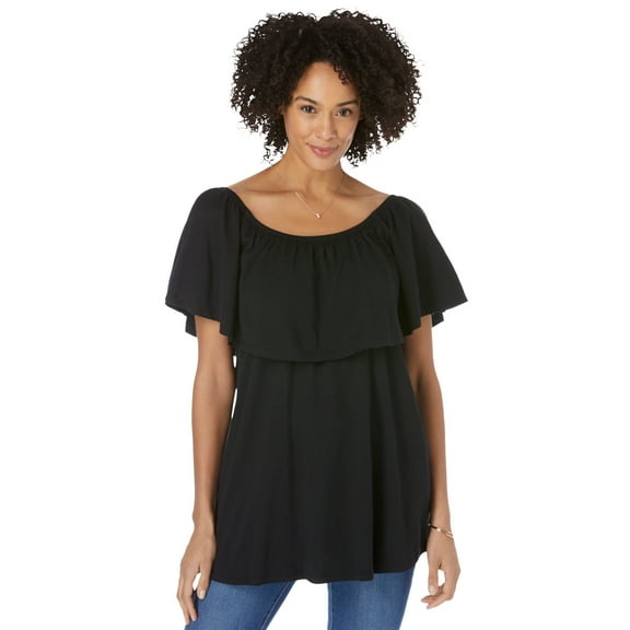 Woman Within Plus Size Ruffle Tee