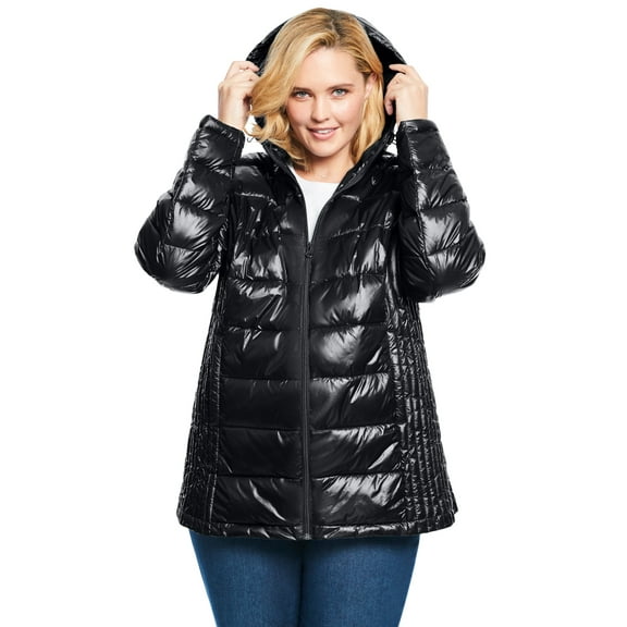 Woman Within Plus Size Packable Puffer Jacket
