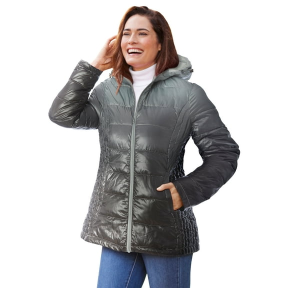 Woman Within Plus Size Packable Puffer Jacket