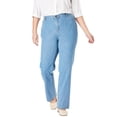 thumbnail image 1 of Woman Within Plus Size Perfect Back-Elastic Gap-Free Straight-Leg Cotton Jeans, 1 of 6