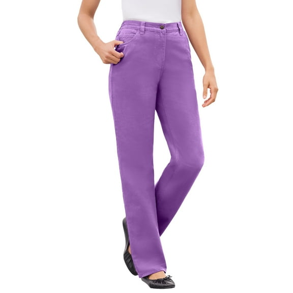 Woman Within Plus Size Perfect All-Cotton Back-Elastic Denim Jeans