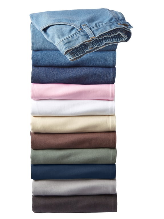 Plus Size Perfect Back-Elastic Gap-Free Straight-Leg Cotton Jeans