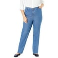 thumbnail image 1 of Woman Within Plus Size Tall Perfect All-Cotton Back-Elastic Denim Jeans, 1 of 6