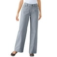 thumbnail image 1 of Woman Within Plus Size Perfect Wide-Leg All-Cotton Denim Five-Pocket Jeans, 1 of 4