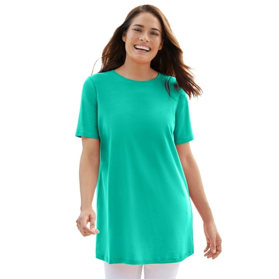 Woman Within Plus Size Perfect Crewneck Tunic