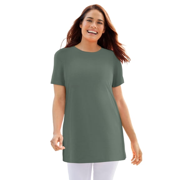 Woman Within Plus Size Perfect Crewneck Tunic