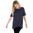 thumbnail image 1 of Woman Within Plus Size Perfect Cuffed Elbow-Sleeve Boat-Neck Tee, 1 of 6