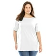 thumbnail image 1 of Woman Within Plus Size Perfect Cuffed Elbow-Sleeve Boat-Neck Tee, 1 of 6