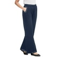 thumbnail image 1 of Woman Within Plus Size Perfect Elastic-Waist Wide-Leg All-Cotton Pull-On Denim Jeans, 1 of 1