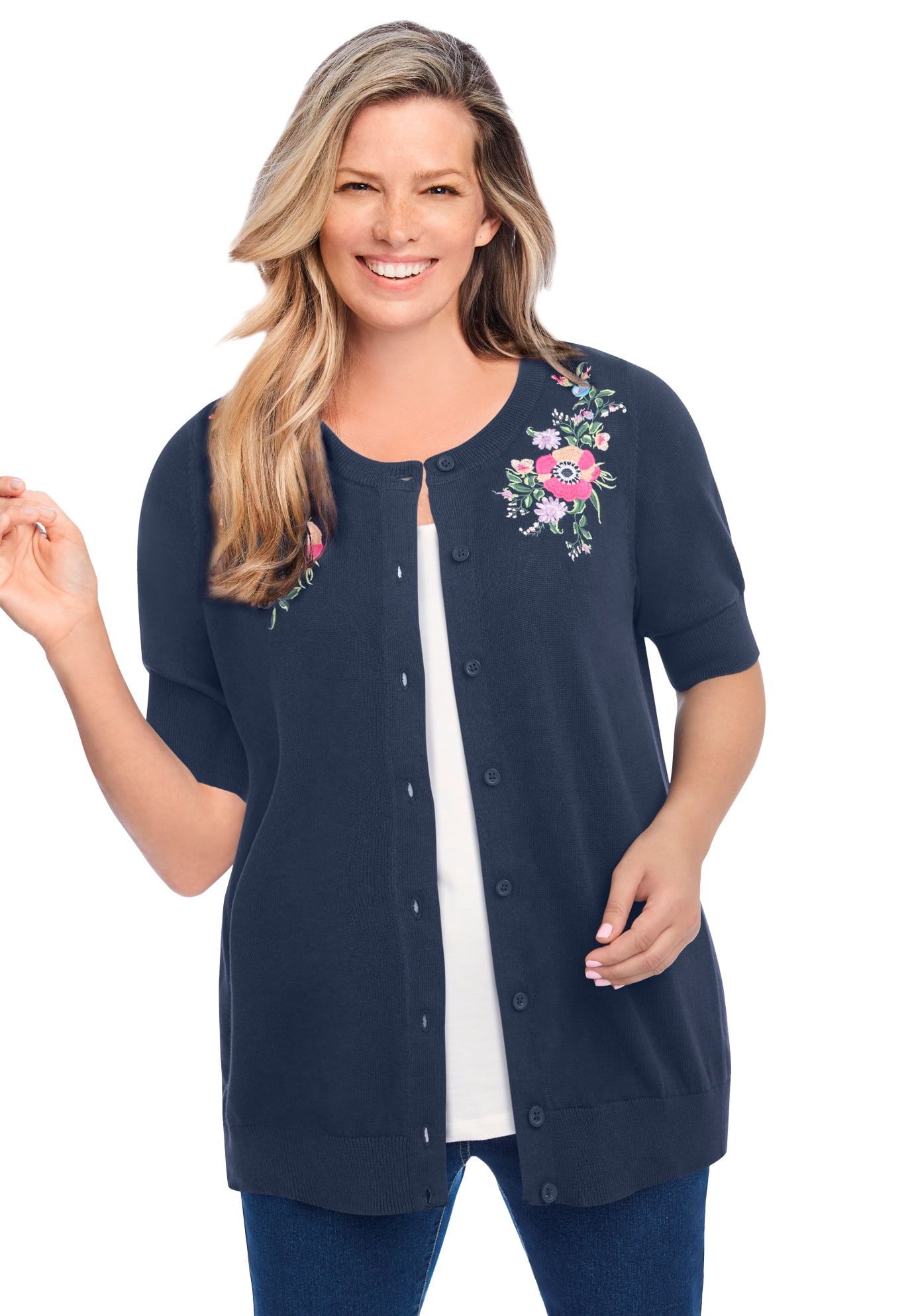 Plus size elbow cheap length cardigan