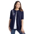 thumbnail image 1 of Woman Within Plus Size Perfect Elbow-Length Sleeve Cardigan, 1 of 6