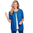 thumbnail image 1 of Woman Within Plus Size Perfect Elbow-Length Sleeve Cardigan, 1 of 6