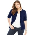thumbnail image 1 of Woman Within Plus Size Perfect Elbow-Length Sleeve Cardigan Sweater, 1 of 6