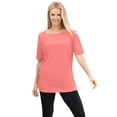 thumbnail image 1 of Woman Within Plus Size Perfect Elbow-Sleeve Square-Neck Tee, 1 of 6