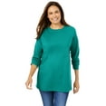 thumbnail image 1 of Woman Within Plus Size Perfect Long-Sleeve Crewneck Tee (Petite Available), 1 of 5