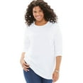 thumbnail image 1 of Woman Within Plus Size Perfect Long-Sleeve Crewneck Tee (Petite Available), 1 of 5