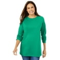 thumbnail image 1 of Woman Within Plus Size Perfect Long-Sleeve Crewneck Tee (Petite Available), 1 of 5