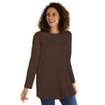 thumbnail image 1 of Woman Within Plus Size Perfect Long-Sleeve Crewneck Tunic, 1 of 5