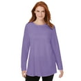 thumbnail image 1 of Woman Within Plus Size Perfect Long-Sleeve Crewneck Tunic, 1 of 5