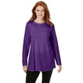 thumbnail image 1 of Woman Within Plus Size Perfect Long-Sleeve Crewneck Tunic, 1 of 6