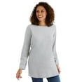 thumbnail image 1 of Woman Within Plus Size Perfect Long-Sleeve Crewneck Tunic, 1 of 4
