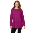 thumbnail image 1 of Woman Within Plus Size Perfect Long-Sleeve Crewneck Tunic, 1 of 6